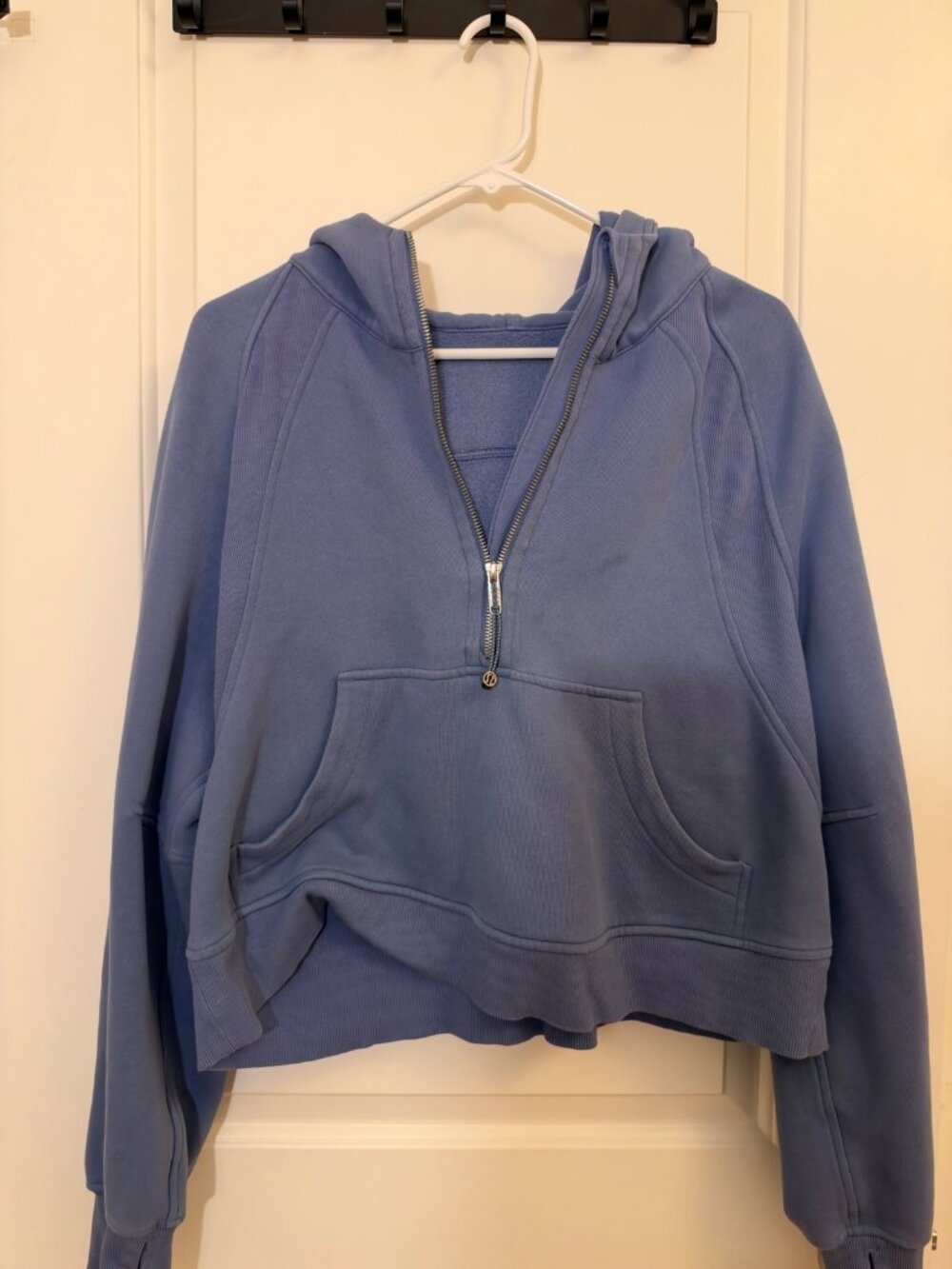 Lululemon Scuba Oversized Half-Zip Hoodie Dusty Blue Cropped XS/S